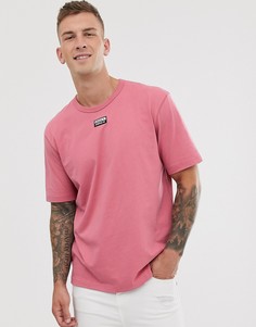 Розовая футболка с логотипом по центру adidas Originals RYV-Розовый