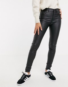 Джинсы скинни из искусственной кожи с завышенной талией Dr Denim-Черный
