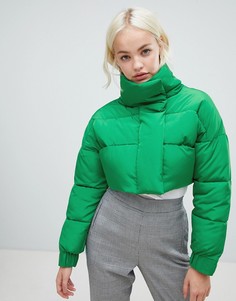 Укороченная дутая куртка ASOS DESIGN-Зеленый