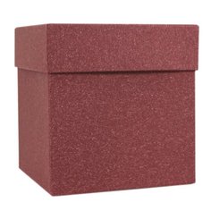 Подарочная коробка, 12,5 х 12,5 х 12,5 см, бордовая No Brand