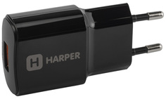 Сетевое зарядное устройство HARPER WCH-8833 BLACK 1xUSB c поддержкой QC3.0