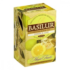 Чай Basilur "Волшебные фрукты - Лимон и лайм", черный с добавками, 20 пакетиков