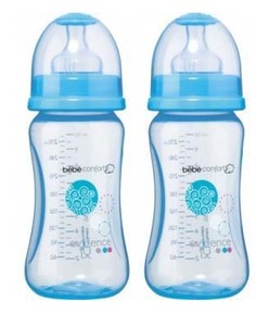 Набор из 2-х бутылочек для кормления Bebe Confort Maternity 270 мл. силикон, голубой