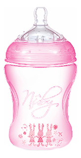 Детская бутылочка Nuby С антиколиковой системой 240 мл розовая