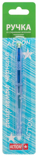 Ручка гелевая Action! стираемые зеленые чернила, блистер с европодвесом