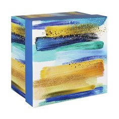 Коробка подарочная Alpha Акварельные разводы синяя 16 х 16 х 10,5 см