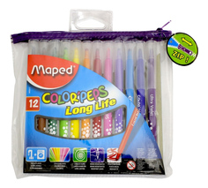 Фломастеры Maped ColorPeps смываемые 12 цветов
