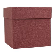 Подарочная коробка, 9,5 х 9,5 х 9,5 см, бордовая No Brand