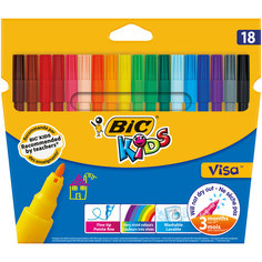 Фломастеры цветные BIC Kids Visa Коробка x18
