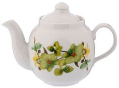Чайник заварочный Дулево Янтарь Орхидея зеленая, 700 мл белый, зеленый Дулевский Фарфор