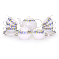 Чайный сервиз АККУ Айлин 15 предметов на 6 персон костяной фарфор