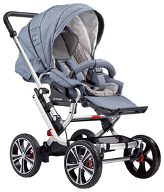 Прогулочная коляска Gesslein F10 Air+ светло-серый, Бежевая клетка