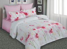 Комплект постельного белья Amore Mio маки полутораспальный