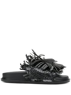 Mm6 Maison Margiela fringe detail slides