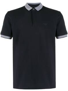 Emporio Armani рубашка-поло с принтом на воротнике