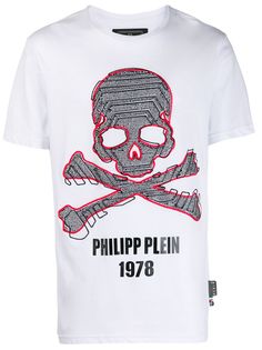 Philipp Plein футболка с вышивкой Skull