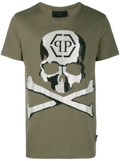 Philipp Plein футболка P.L.N. с заклепками и декором Skull