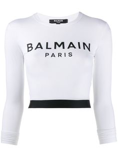 Balmain укороченный топ с логотипом