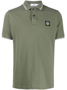 Stone Island рубашка-поло с нашивкой-логотипом