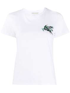 Etro футболка с цветочной вышивкой