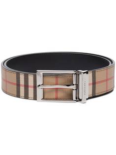 Burberry checked leather belt