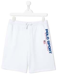 Ralph Lauren Kids TEEN logo-print longline shorts