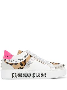 Philipp Plein кроссовки с леопардовым принтом и заклепками