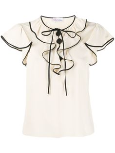 Red Valentino блузка с контрастной отделкой