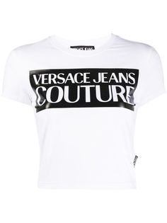 Versace Jeans Couture укороченная футболка с логотипом