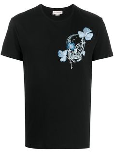 Alexander McQueen футболка с цветочным принтом Skull