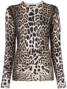 Samantha Sung Womens Knit leopard camel pullover