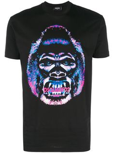 Dsquared2 футболка с заплаткой и принтом обезьяны