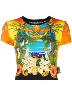 Versace Jeans Couture graphic print cropped T-shirt