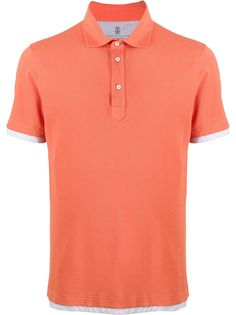 Brunello Cucinelli layered style fitted polo shirt