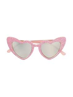 Monnalisa heart-shaped glitter sunglasses