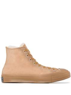 Converse brown chuck taylor 70 shearling high top sneakers