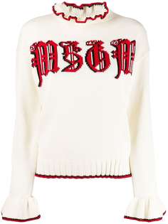 MSGM вязаный джемпер с логотипом