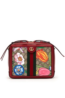 Коричневая сумка с монограммами Ophidia Gucci