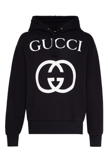Черное худи с монограммой Gucci