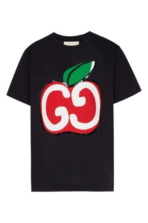 Черная футболка с яблоком Gucci