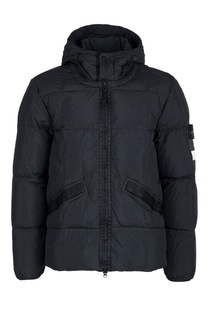 Черная куртка с нашивкой на рукаве Stone Island