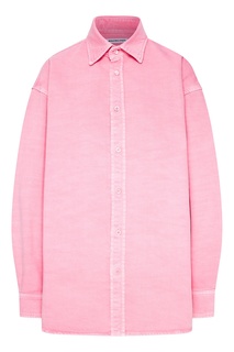 Ярко-розовая рубашка из хлопка Balenciaga