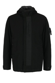 Черная куртка с логотипом Stone Island