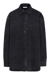 Серая рубашка из хлопковой ткани Balenciaga