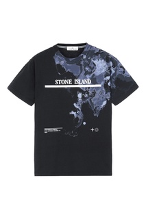Черная футболка прямого кроя Stone Island