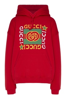 Красное худи с логотипом Gucci