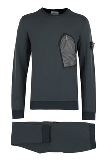 Серый спортивный костюм с карманом Stone Island