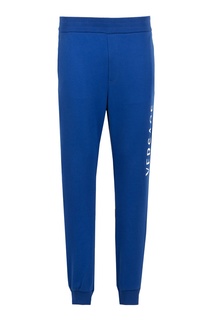 Синие брюки из хлопка Versace