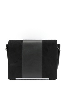 Черная сумка с текстильным ремнем Marina Rinaldi