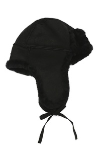 Черная шапка-ушанка из овчины Stetson